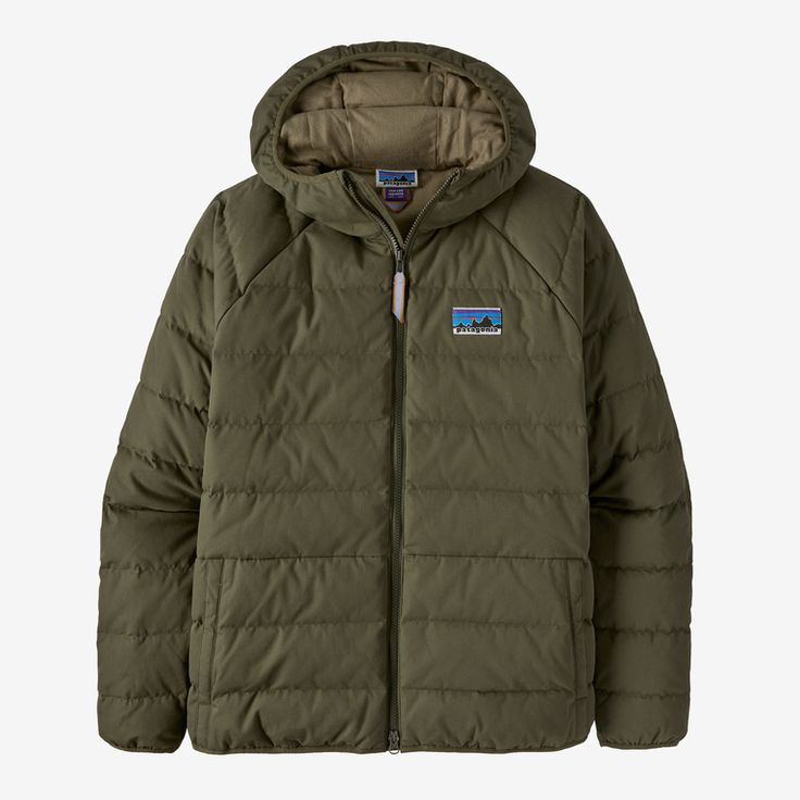 This quilted, all-wear cotton jacket is down-insulated for cold weather and celebrates Cotton in Conversion—from conventional to organic and regenerative—and our classic aesthetic. Made in a Fair Trade Certified™ factory. | Patagonia Cotton Down Jacket in Basin Green, Large - Outdoor Jackets Patagonia Long Sleeve Winter Puffer Jacket, Patagonia Long Sleeve Puffer Jacket For Winter, Patagonia Green Long Sleeve Outerwear, Green Long Sleeve Patagonia Outerwear, Green Long Sleeve Outerwear By Patagonia, Patagonia Cotton Outerwear For Fall, Patagonia Green Outerwear For Fall, Green Patagonia Outerwear For Fall, Patagonia Long Sleeve Outerwear For Fall