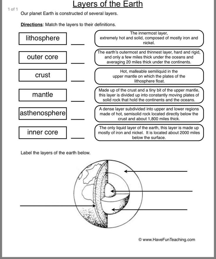 the layers of the earth worksheet with answers for students to practice their science skills