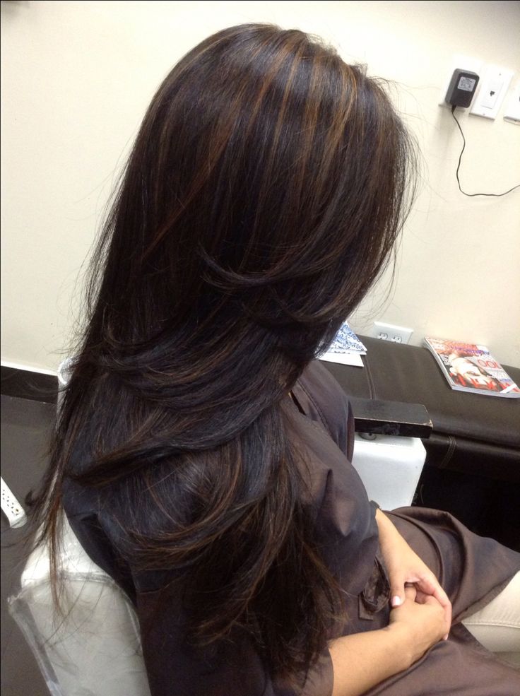 Gold Highlights on black hair Blond Rose, Hair Color Ideas For Black Hair, Color Ideas For Black Hair, Ideas For Black Hair, Hair Indian, Black Hair With Highlights, Dark Hair With Highlights, Hair Streaks, Long Dark Hair