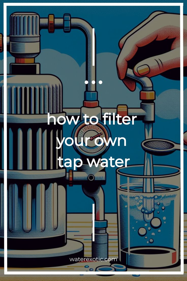 someone is filling water into a glass with the words how to filter your own tap water