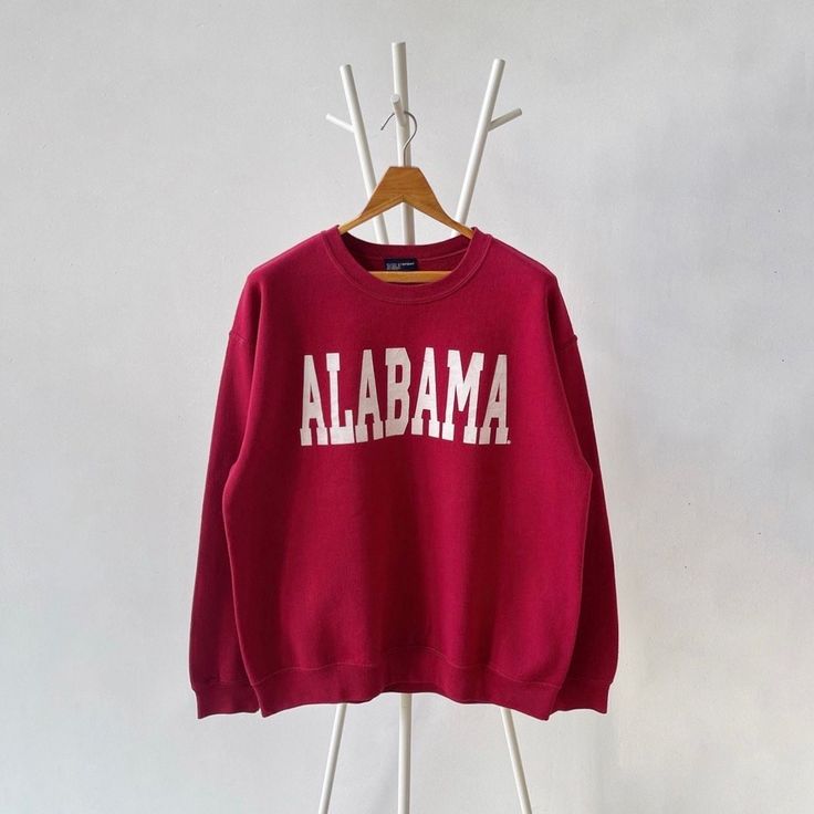 Vintage University of Alabama sweatshirt/ L * PLEASE READ BEFORE PURCHASE * PLEASE consider the PHOTOS before making the decision * The images may DIFFER in appearance from the actual product because we took pictures under daylight.  * PLEASE send your PHONE NUMBER after your purchase for the shipping company to contact you X No returns X No refund Condition : 8/10 More details : mottled (front)/ look at the pictures  Brand : MV sport Size On Tag : L Pit to pit/ Chests : 23.5/47 inches  Length : 27 inches  Material : cotton polyester  Color : red * Payment accept PayPal only * ALL ITEMS are VINTAGE which may show some signs of wear and tear * Due to the different display and different light, the picture may not reflect the actual color of the item Thank you RE/21/7/23 Alabama Sweatshirt, Vintage University, Arizona State University, University Of Alabama, Shipping Company, New Orleans Saints, Different Light, Preppy Outfits, Phone Numbers