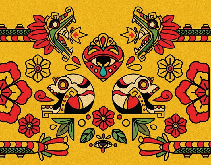 two birds sitting on top of each other in front of flowers and leaves with an ornate border around them