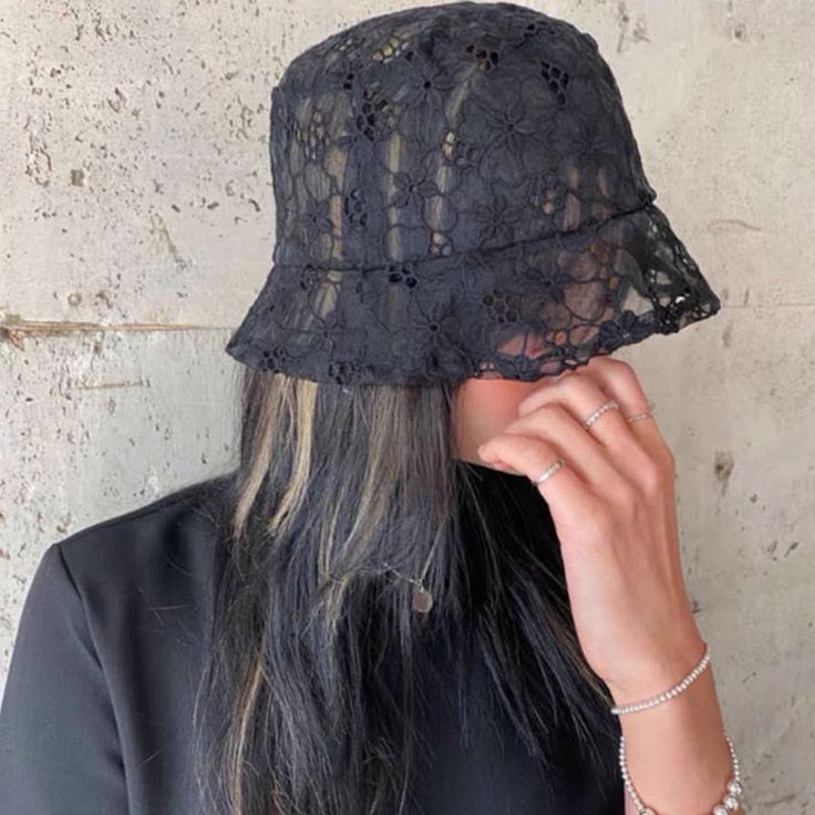 Shoptery - Vintage Breathable Bucket Hat - outfits Bucket Hat White, Bucket Hat Black, Y2k Clothes, Lace Material, Y2k Outfits, Long Shorts, Y2k Fashion, Knit Beanie, Buy Vintage