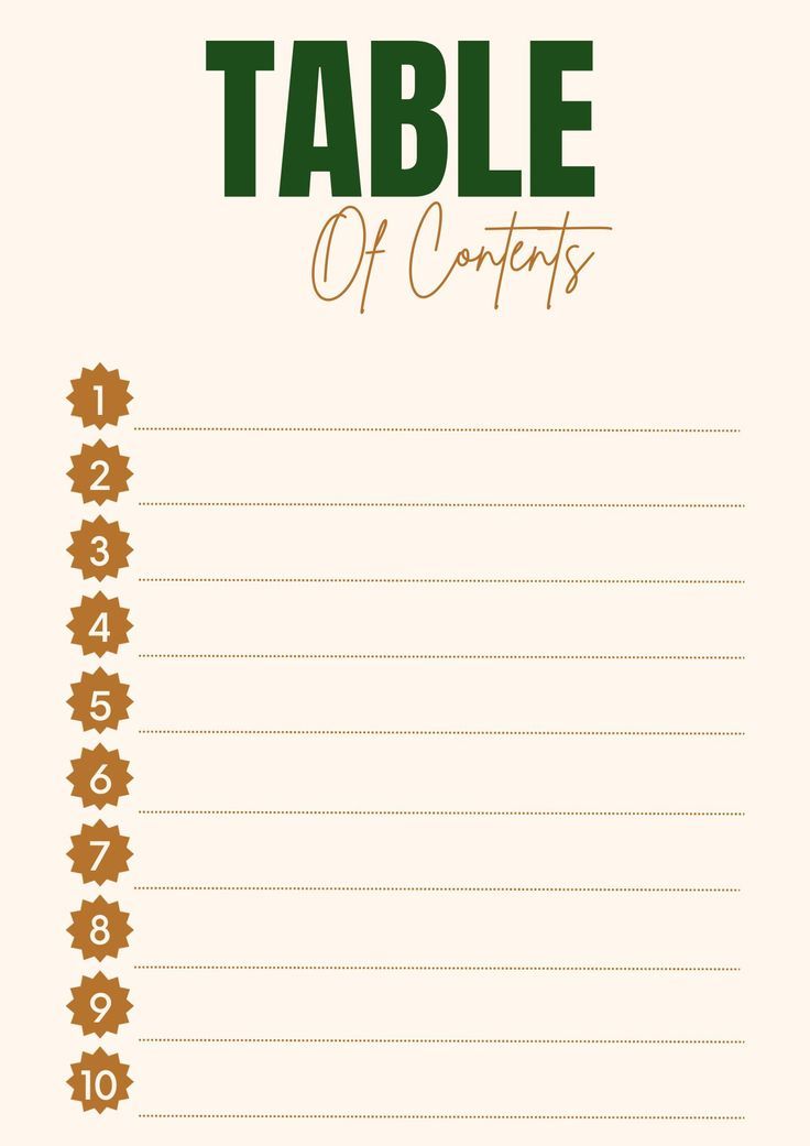 Free Printable Blank Table Of Contents Template PDF Table Of Contents Layout, Table Of Contents Design, Table Of Contents Template, Contents Layout, Index Design, Presentation Slides Design, Slides Design, Paper Background Design, Biology Lessons