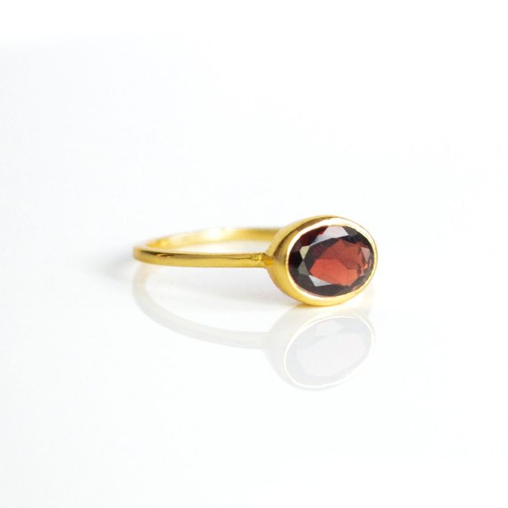 Small Oval Garnet Ring : January Birthstone - Danique Jewelry Oval Birthstone Ring Gift, Oval Ruby Rings For Gift, Oval Ruby Rings Suitable For Gifts, Red Oval Cabochon Ring, Red Oval Cabochon Ruby Ring For Gift, Oval Cabochon Ruby Ring Gift, Classic Oval Red Birthstone Ring, Classic Red Oval Birthstone Ring, Oval Garnet Rings As Gift