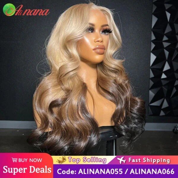 Just found this amazing item on AliExpress. Check it out! $62.66 59％ Off | HD 13x4 Lace Frontal Wig Body Wave Ombre Gray Blonde Brown Colored Pre-Plucked Glueless Lace Closure Human Hair Wigs For Women Cuban Twist Hair, Full Lace Wig Glueless, Blonde Highlight, Ombre Blonde, Synthetic Lace Wigs, Ombre Wigs, Human Braiding Hair, Brown To Blonde, Wigs For Women