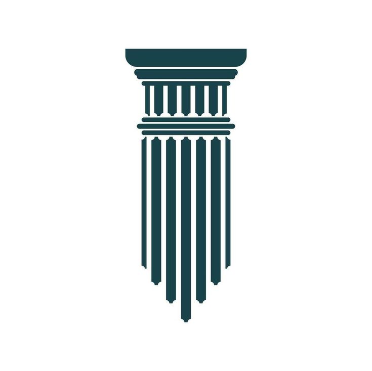 an ancient greek column icon in simple style on a white background