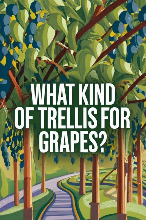 a poster with the words, what kind of trellis for grapes? on it