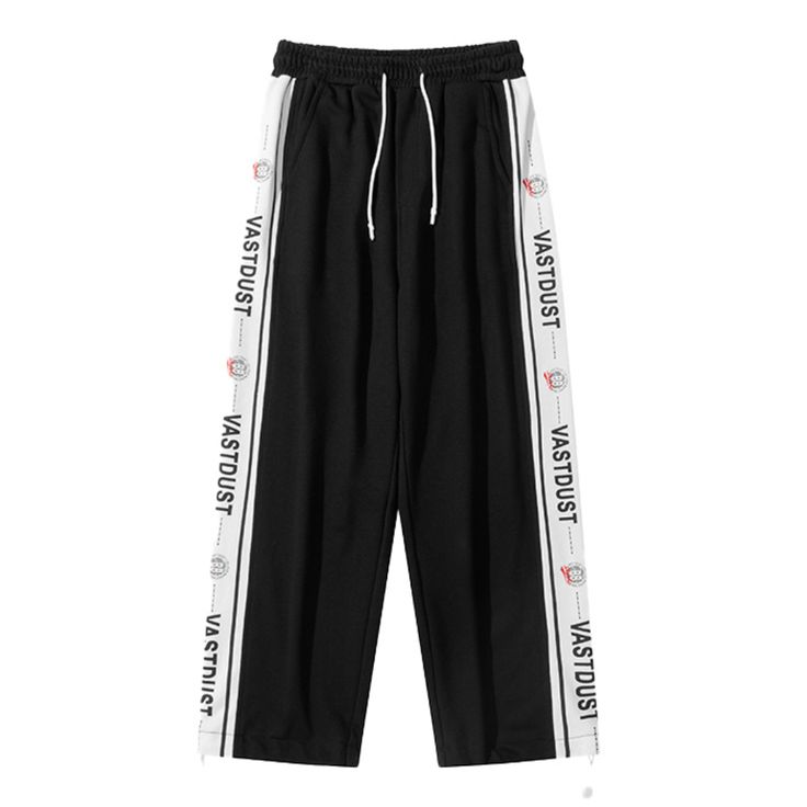 Our High Street Alphabet Print Sweatpants feature a chic all-over print with bold letters to make a statement. Crafted from lightweight, breathable fabric, these pants offer comfort and style all day long. Look and feel your best in these stylish and modern sweatpants. Features: -100% Polyester -Mid-rise Waist -Drawstring waistband -Straight Leg -Regular Fit -High Street Style Sports Cotton Pants With Logo Print, Sportswear Logo Print Bottoms For Streetwear, Summer Sportswear Pants For Leisure, Summer Leisure Sportswear Pants, Summer Sportswear Bottoms With Letter Print, Athleisure Streetwear Pants With Logo Print, Casual Black Pants With Logo Print, Trendy Cotton Bottoms With Logo Print, Black Cotton Pants With Logo Print