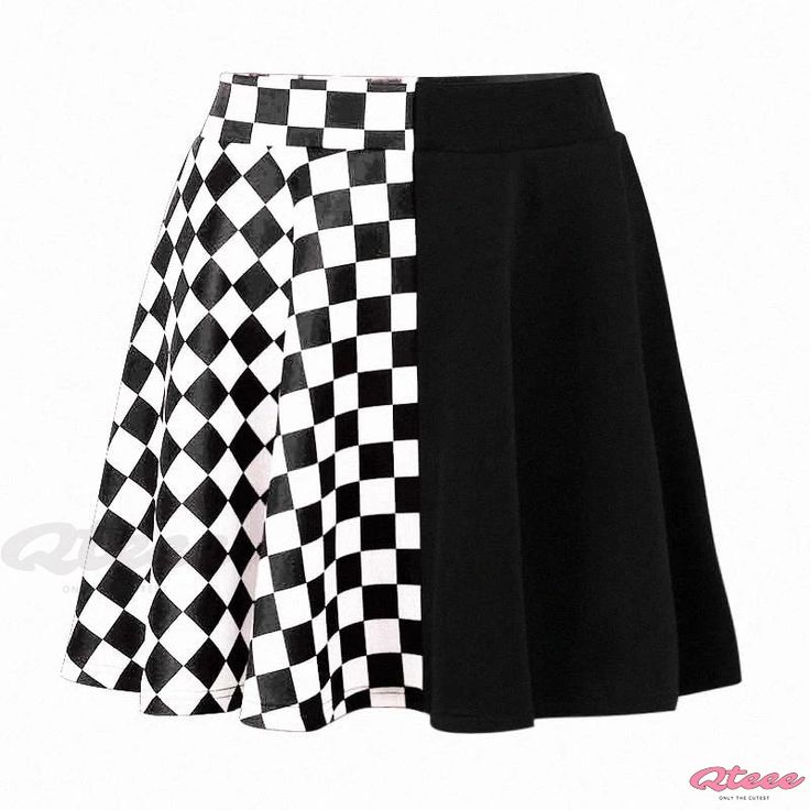 Qteee - Contemporary High Waist Skirt with Colorblock Lattice Panels Trendy Black Skirt With Patchwork, Casual White Skirt With Patchwork, Casual White Patchwork Skirt, Lattice Panels, Spring Summer Autumn Winter, High Waist Skirt, Winter Color, Winter Colors, Lattice