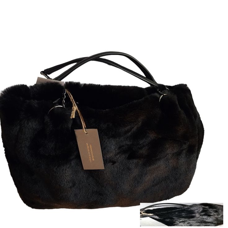 Top Zipper Closure. New Vegan Faux Fur Fluffy Handbag .. *18 W X 12 H X 4 D* *Interior Has Two Slide In Pockets.. Comes From A Smoke Pet Free Environment. Elegant Rectangular Shoulder Bag With Faux Fur Lining, Black Rectangular Bag With Faux Fur Lining, Rectangular Shoulder Bag With Faux Fur Lining For Shopping, Black Rectangular Shoulder Bag With Faux Fur Lining, Shopping Bags With Faux Fur Lining, Brown Shopping Bag With Faux Fur Lining, Brown Bag With Faux Fur Lining For Shopping, Luxury Bags With Faux Fur Lining For Everyday Use, Elegant Evening Bags With Faux Fur Lining