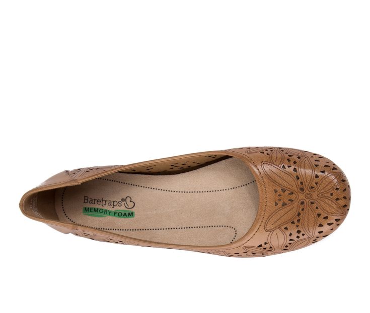 Slip into your next go-to flat with the Baretraps Mariah. This sweet floral flat features a hidden wedge with a cloud-like Memory Foam insole so that every step is taken in comfort. The Mariah's soft, perforated upper will pair perfectly with your favorite pair of skinnies or a sundress! Synthetic upper,Slip-on entry,Approx. 1 inch hidden wedge heel,Round toe,Cushioned Memory Foam insole for all day comfort,Lightweight and flexible TPR outsole,Decorative floral perforations for style and breatha Event Id, Trendy Flats, Floral Flats, Sweet Floral, Womens Flats, Wedge Heels, Wardrobe Staples, Sundress, Memory Foam