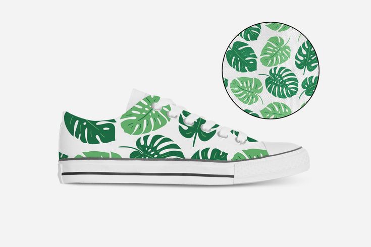 Monstera sneakers, jungle palm leaf shoes, tropical tennis shoes 100 percent canvas ◆ ◆ ◆ ◆ ◆ ◆ ◆ ◆ ◆ ◆ ◆ ◆ ◆ ◆ ◆ SIZE ► PLEASE make sure you check the SIZE GUIDE and take your current measurements  before ordering! ► I offer a free size exchange if you find the shoes you have purchased are not the perfect fit. Please contact me within 5 days of receiving the shoes if you wish to take up this offer, along with your order number and the new size you require. ►There are no refunds once you have placed your order, so please make sure you have read the description in full and ask me any questions before you place your order. ◆ ◆ ◆ ◆ ◆ ◆ ◆ ◆ ◆ ◆ ◆ ◆ ◆ ◆ ◆ A unique and original pair of monstera sneakers, perfect for a summer vacation, boating on the lake or an afternoon bbq. These tropical jungl Casual Low-top Skate Shoes For Summer, Casual Summer Skate Shoes With White Sole, Casual Summer Skate Shoes With Rubber Sole, Casual Skate Shoes With Rubber Sole For Summer, Summer Sporty Canvas High-top Sneakers, Sporty Summer Canvas High-top Sneakers, Sporty Summer High-top Canvas Sneakers, Casual Slip-on Skate Shoes For Summer, Sporty High-top Canvas Sneakers For Summer