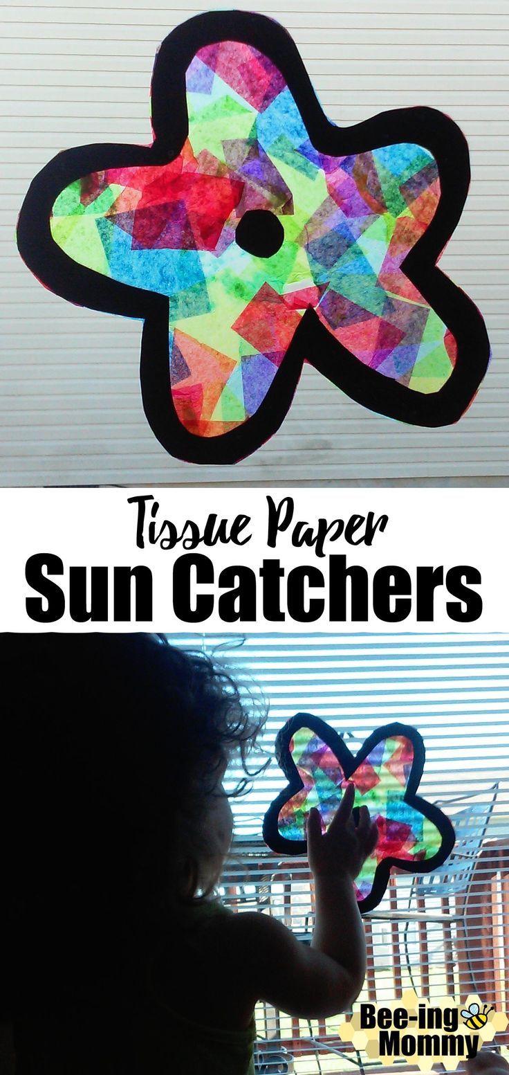 the sun catcher is made out of tissue paper and it has a butterfly on it