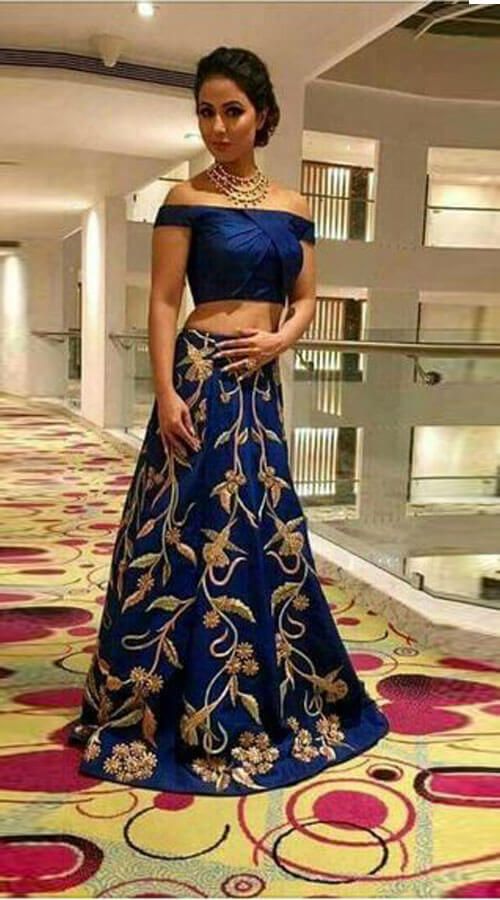 Off Shoulder Crop Top Lehenga, Royal Blue Sharara With Zari Work, Floor-length Floral Embroidery Set For Festivals, Royal Blue Designer Sharara, Floor-length Sets With Dori Work, Party Choli With Floral Embroidery And Traditional Drape, Floor-length Embroidered Choli For Reception, Floral Embroidered Art Silk Lehenga, Floral Embroidered Sharara For Navratri Party