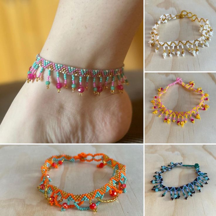 These beautiful  Mexican Handmade Huichol chaquira (beaded) anklets are made by Mexican artisans in the Mexican state of Chipas.  The anklets  are lightweight, colorful and sure to bring you lots of compliments. I recommend that you measure your ankle before purchasing the anklets since sizes vary. The approximate measurement has been added next to the number of each anklet. Multicolor Beaded Chain Anklets As Gift, Bohemian Multicolor Beaded Chain Anklets, Multicolor Beaded Summer Anklets, Summer Beaded Multicolor Anklets, Bohemian Beaded Chain Anklets, Bohemian Beaded Chain Anklets For Festivals, Multicolor Beaded Anklets For Party, Multicolor Round Beads Anklets As Gift, Multicolor Beaded Bracelets With Dangling Beads For Festivals