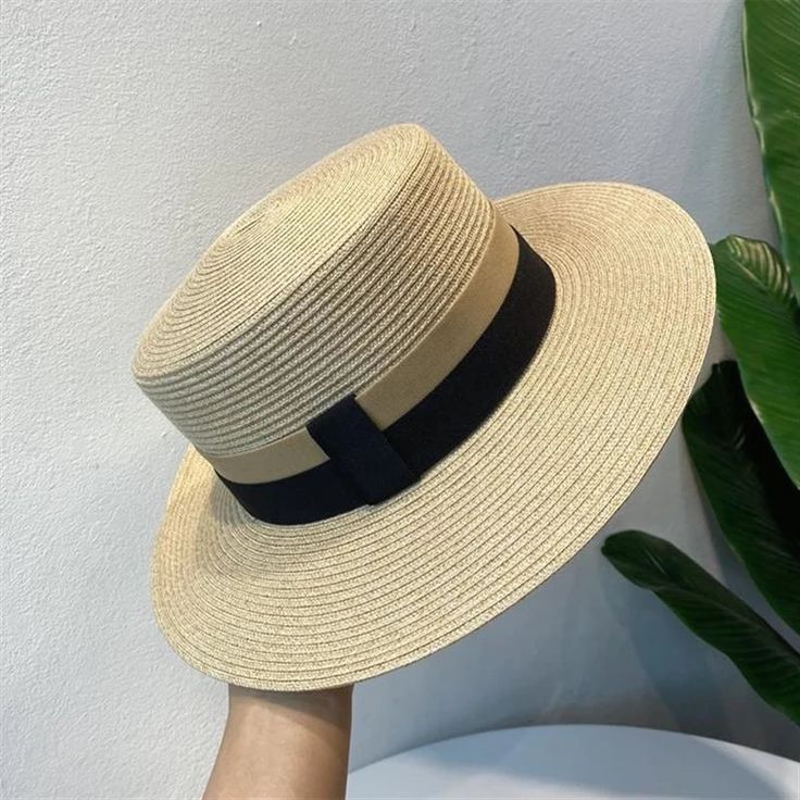 Style: Belt Buckle Flat Top Straw Summer HatsItem Type: Vavacation hat, vacation straw hat, summer straw hat, summer hat for women, women summer hat, holiday hatsGender: WomenTop Style: Flat TopPattern Type: SolidDetail: Faux Leather BeltSize: 22.05-22.83in / 56-58cm, one size fits allFeature: Fashion, Sun Protection, Outdoor Activities, VacationFeature: Eco-friendly Natural MaterialMaterial: Straw Beachy Boater Hat For Summer Sunbathing, Summer Beachy Boater Hat For Sunbathing, Summer Boater Hat With Uv Protection For Sunbathing, Vacation Straw Hat With Uv Protection, Uv Protection Boater Hat For Beach, Short Brim Boater Hat In Paper Straw For Spring, Spring Fedora Panama Hat For Beach, Casual Boater Hat With Flat Brim For Vacation, Spring Short Brim Boater Hat In Paper Straw