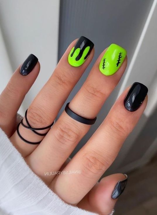 Ongles Beiges, Black Halloween Nails, Holloween Nails, Halloween Nails Easy, Nails Yellow, Halloween Acrylic Nails, Cute Halloween Nails, October Nails, Cute Gel Nails