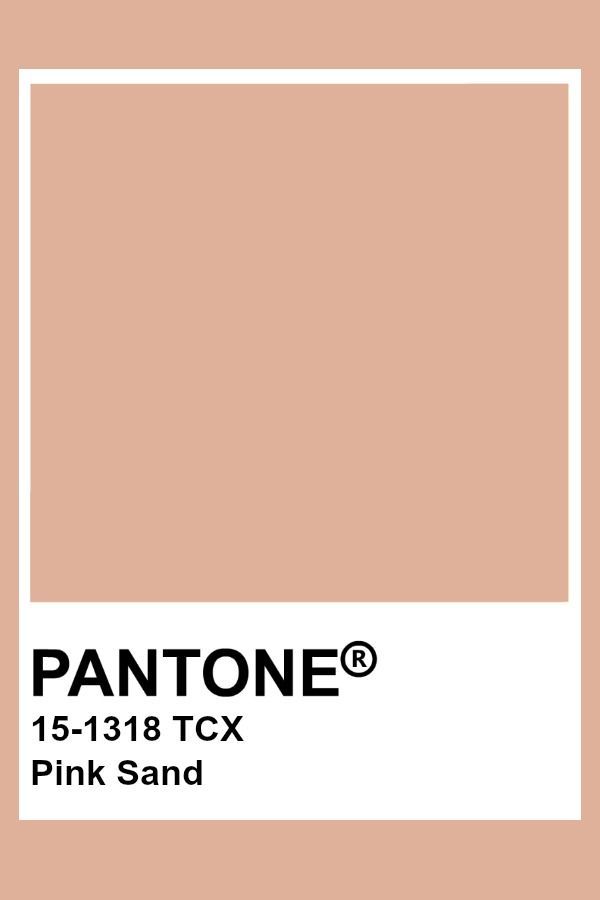 pantone's pink sand color is shown with the text pantone on it