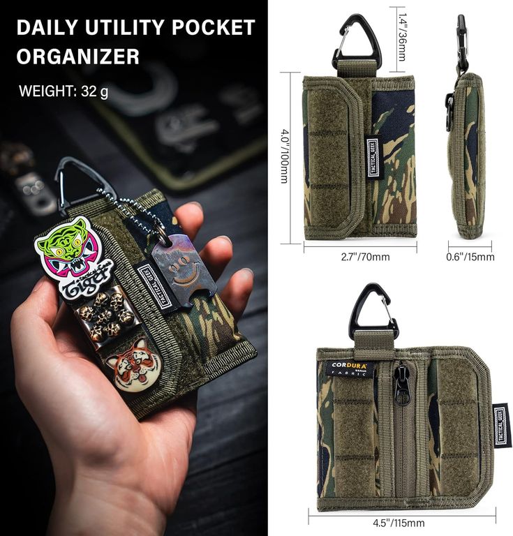 TACTICAL GEEK Storage A2 S EDC Pouch Organizer, Nylon Coin Purse, Multi-Purpose Storage Pocket, Cool Slim Multitools Pocket Organizer for Men, Compact Gadget Pouch for Daily Carry Camouflage - Amazon.com Edc Pouch, Gadget Pouch, Edc Wallet, Daily Carry, Pocket Organizer, Pouch Organizer, Edc Gear, Wallet Pouch, Men's Accessories