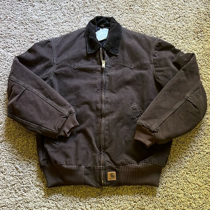 Size Medium Regular, Color J14 Dkb (Dark Brown,) Manufactured 01/2004. Measures Appropriately 25” From Armpit To Armpit. Inside Pockets. Jacket Is In Excellent Condition, Has Been In Storage And Appears Unworn. Pet & Smoke Free Home. Best Vintage Clothing Brands, Carhartt Winter Jacket, Mens Clothing Aesthetic, Vintage Jacket Aesthetic, Dark Color Clothes, Jacket Aesthetic, Autumn Jacket, Carhartt Jackets, Carhartt Jacket