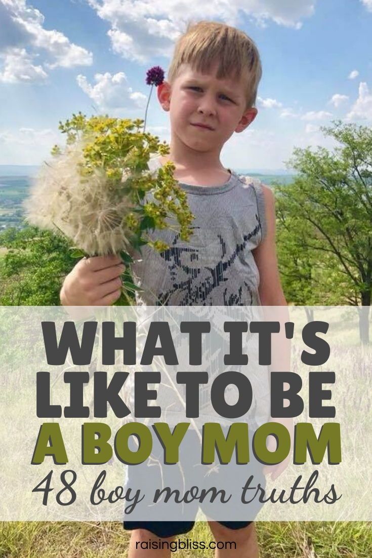 a young boy holding flowers with the words, what it's like to be a boy