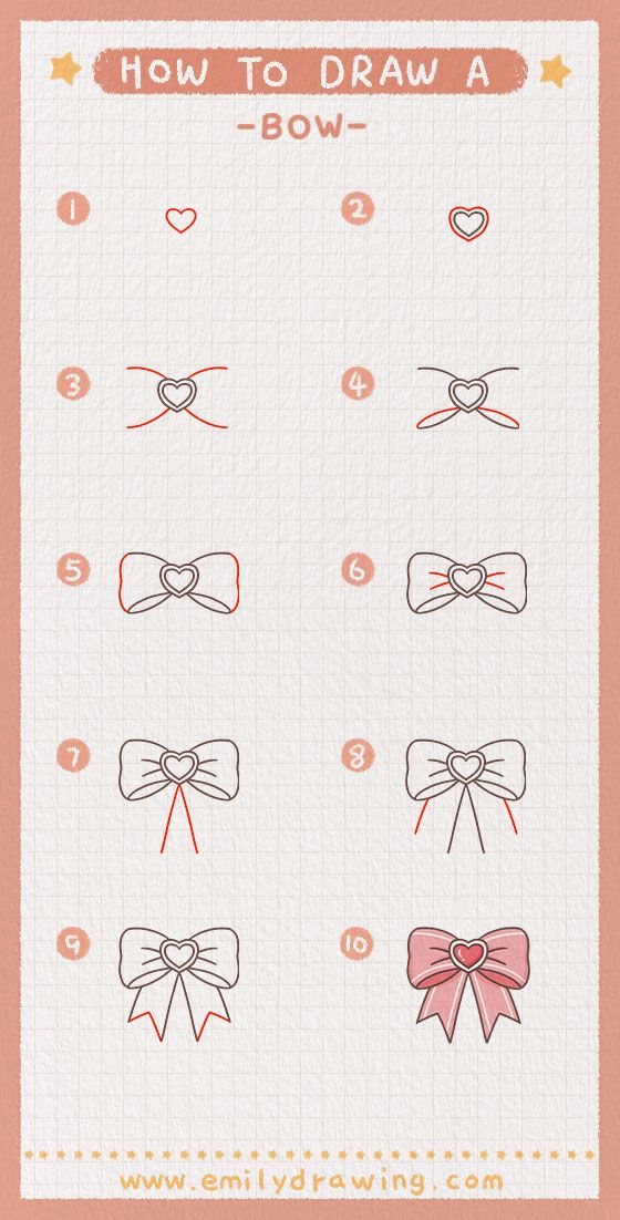 how to draw bows on paper with the instructions for each bow, and an easy way to