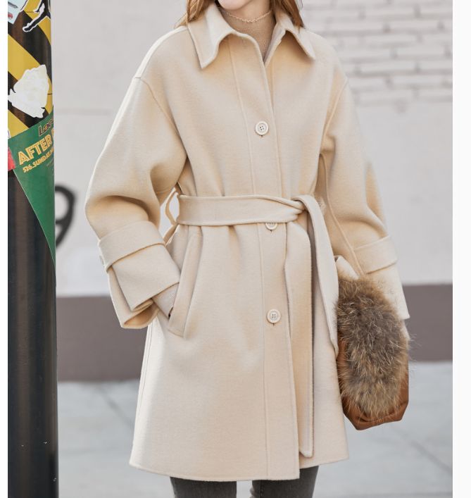 Product Description: handmade Cashmere coat high grade fabric,cashmere fabric.also could be custom made with any size and other colors,please feel free to contact with me if you want custom it. Material: cashmere 100% Size: S: Bust : 102 cm shoulder and Sleeve:70cm Length:105cm M: Bust : 106 cm shoulder and Sleeve:71cm Length:105cm L: Bust : 112cm shoulder and Sleeve:72cm Length:105cm XL: Bust : 116cm shoulder and Sleeve:73cm Length:105cm Shipping we ship worldwide the USPS takes about 15 days a Wool Outerwear With Lapel Collar In Solid Color, Classic Winter Sweater Coat With Lapel Collar, Beige Winter Sweater Coat, Winter Long Sleeve Single Breasted Pea Coat, Long Solid Pea Coat For Winter, Solid Long Pea Coat For Winter, Winter Single-breasted Long Sleeve Pea Coat, Beige Solid Color Sweater Coat For Winter, Casual Wool Outerwear In Solid Color