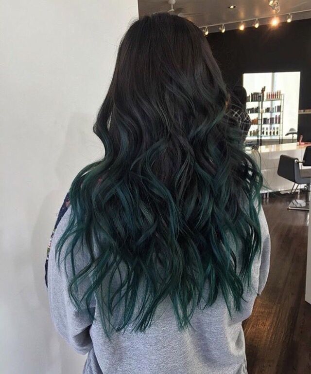 My emerald green balayage hair done at Fox & Beau Salon by Phil. Dark Green Hair, Highlights Ideas, Balayage Color, Wacky Hair, Blue Highlights, Ombré Hair, Hair Treatments, Hair Color For Women, Hair Color Highlights