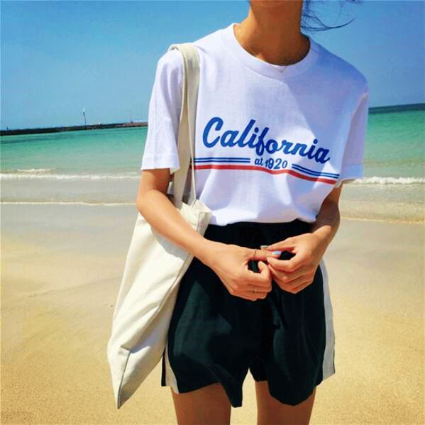 2 u large California Print, Sport Girl, Outfit Of The Day, White And Black, Fashion Blogger, Street Style, California, Sweatshirts, Mens Tshirts