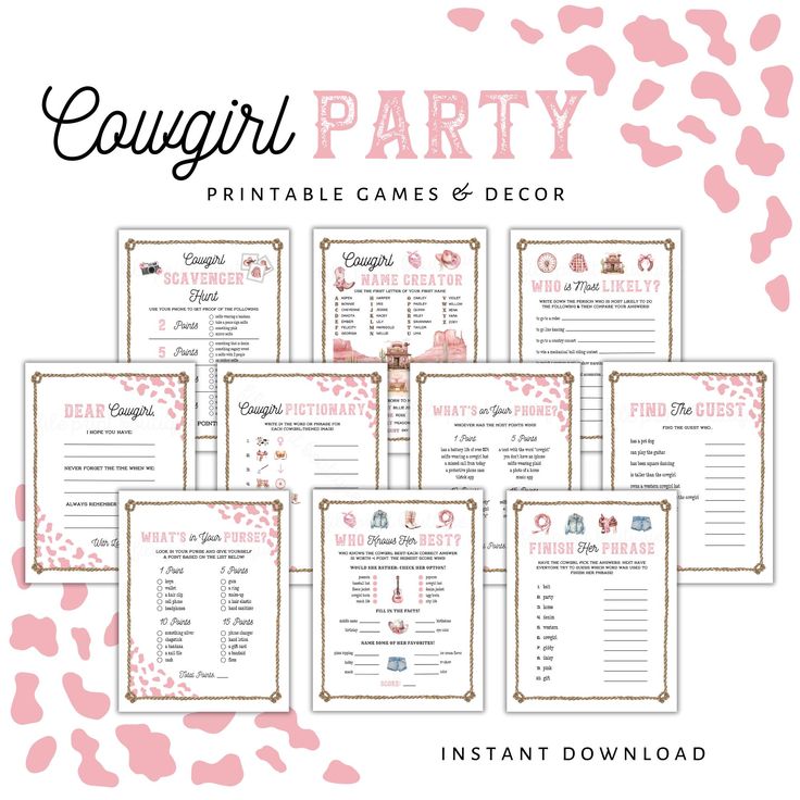 printable party games and decor for baby shower