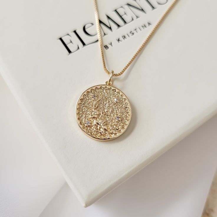 Cherry blossom round pendant necklace. Wear it on it's own or layer it. Pendant details: * Material: non tarnish gold filled* Measurements: 0.8' H 0.7' WChain: non tarnish gold filledComes in our gift ready packaging: vegan leather pouch for safe jewelry storing and branded box Gold-tone Round Pendant Charm Necklace, Tarnish Resistant, Rose Gold Chain Necklace With Round Pendant, Tarnish Resistant, Rose Gold Tarnish-resistant Chain Necklace With Round Pendant, Rose Gold Chain Necklace With Tarnish Resistant Round Pendant, Delicate Coin Pendant Jewelry, Elegant 14k Gold-filled Coin Necklace, Gold Round Disc Charm Necklace, Delicate Round Coin Pendant Jewelry, Gold Round Disc Charm Necklace 14k Gold Filled