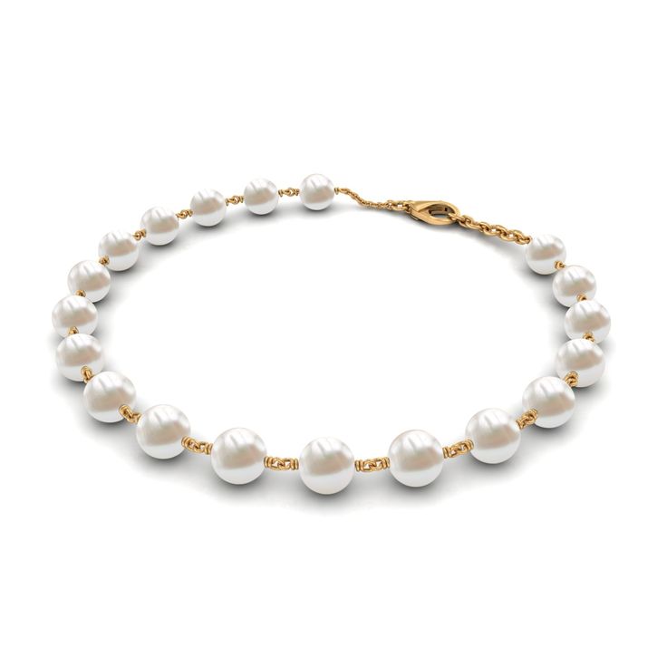 Product Details The Station Chain Bracelet in gold is a beautiful and elegant piece of jewelry that is perfect for any occasion. Adorned with lustrous round freshwater pearls, this bracelet offers a timeless and sophisticated look that will complement any outfit. The pearl bracelet is crafted in high-quality gold metal and features a secure lobster clasp closure to ensure that it stays in place all day long. Perfect for layering with other bracelet or wearing alone, this pearl station chain bracelet is a versatile addition to any jewelry collection. It also makes for a thoughtful gift for a loved one or a special treat for yourself. Product Information SKU SHP-BRACELET022210427 Weight 1.36 gm (Approximate) FRESHWATER PEARL INFORMATION No.of Stones 11 Pieces Total Weight 82.28 Carat (Approx Yellow Gold Bracelet, The Pearl, Pearl Bracelet, Chain Bracelet, Lobster Clasp, Fresh Water, Freshwater Pearls, Thoughtful Gifts, Gold Metal