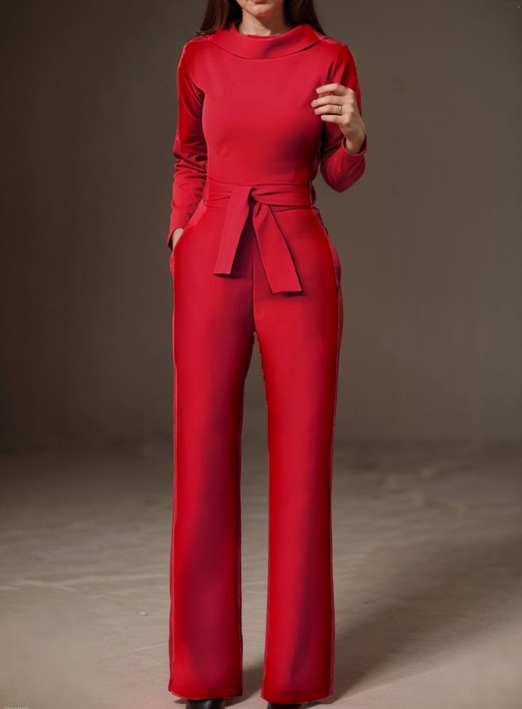 Solid Five-Point Sleeve Belted Wide-Leg Jumpsuit Upgrade your wardrobe with our Solid Five-Point Sleeve Belted Wide-Leg Jumpsuit! With its classic solid color and flattering silhouette that cinches at the waist, this jumpsuit effortlessly adds style to any outfit. Its timeless elegance makes it a must-have for any fashion-forward woman. Key Features: Gender: Women Type: Bottoms Feature: Solid, Five-Point Sleeve, Belted, Wide-Leg Material: Polyester Style: Casual/Fashion Colors: White, Red, Black, Blue, Dark Red, Dark Green Size: S, M, L, XL, 2XL Enjoy the perfect fit and effortless style of our jumpsuit. Order now and get FREE shipping on orders over $100. Please note that sizing runs a little small, so we recommend sizing up for the perfect fit. Red Jumpsuit, Red Dark, Wide Leg Jumpsuit, Fashion Colours, Blue Dark, Dark Red, Effortless Style, Jumpsuits For Women, Black Blue