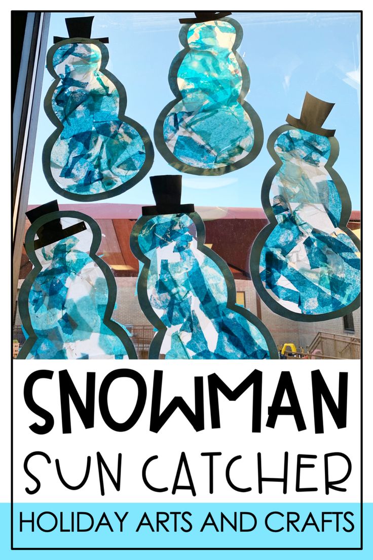 an advertisement for the snowman sun catcher holiday arts and crafts project