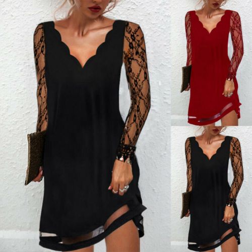 Find ideas๏ฟฝand inspiration for ?Women's V-neck Long Sleeves Lace Dress Ladies Evening Cocktail Party Mini Dress, Women's Dresses V-neck Mini Dress With Lace Patchwork For Night Out, V-neck Lace Patchwork Dress For Date Night, Chic V-neck Mini Dress With Lace Patchwork, Chic V-neck Lace Patchwork Dress, Chic V-neck Dress With Lace Patchwork, Long Sleeve V-neck Dress For Summer Party, V-neck Lace Patchwork Party Dress, Party Dress With Lace Patchwork, Knee-length, Knee-length Party Dress With Lace Patchwork