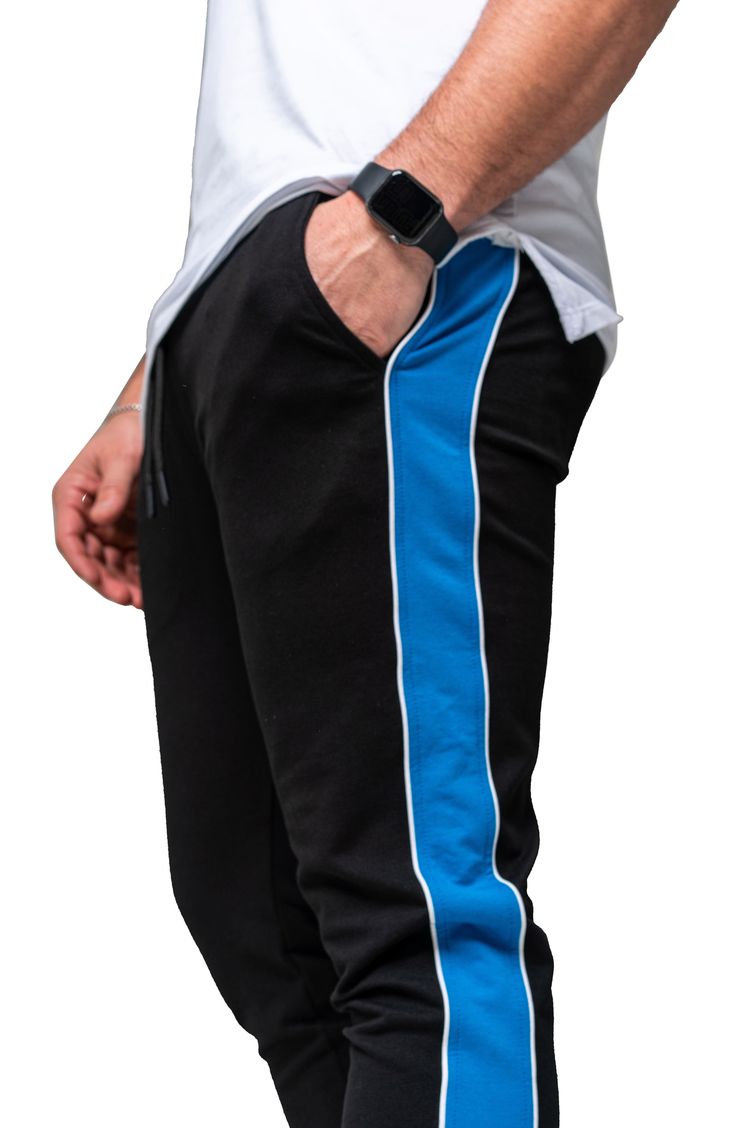 Athleisure is reinvented in these comfy joggers that leave others in the dust with supersoft fleece, bold side stripes and a skinny fit. Elastic/drawstring waist Front scoop pockets 92% cotton, 8% elastane Hand wash, dry flat Made in Turkey Black Joggers With Elastic Side Panels For Jogging, Black Joggers With Elastic Side Panels, Black Athleisure Joggers With Elastic Side Panels, Black Activewear For Jogging With Elastic Side Panels, Black Jogging Sweatpants With Ribbed Cuffs, Black Sweatpants With Ribbed Cuffs For Jogging, Black Sportswear Joggers With Elastic Side Panels, Black Cotton Sporty Joggers, Black Joggers With Elastic Side Panels For Sportswear