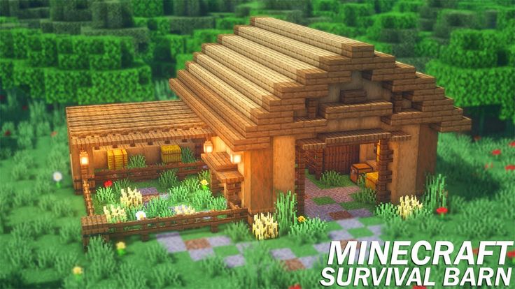 the minecraft survival barn is shown in this image