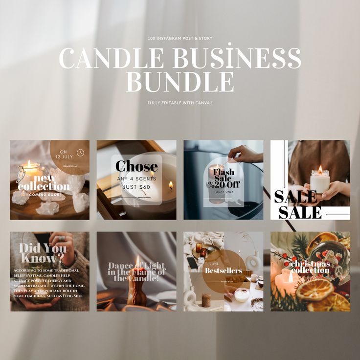 the candle business bundle is on display