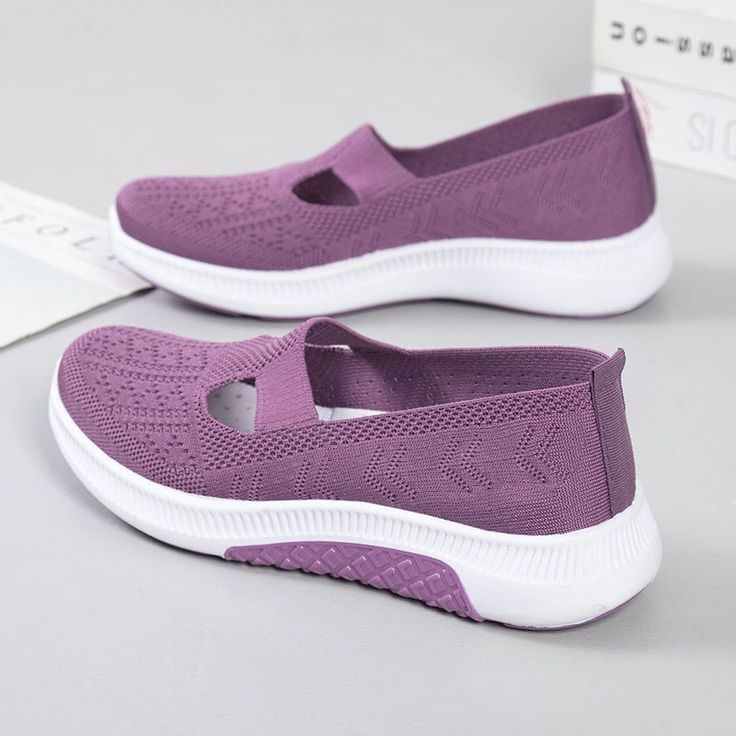 Experience comfort and style with our versatile women`s shoes designed for any occasion. Product Features:- **Pattern:** Classic solid color design- **Lining Material:** Unlined for breathability- **Suitable for Sports:** Universally suitable for various activities- **Colors:** Available in Black, Red, and Purple- **Upper Height:** Low-top construction for a modern look- **Heel Height:** Flat heel for effortless comfort- **Heel Shape:** Sleek and stable flat heel design- **Sizes:** Choose from 3 Breathable Flat Slip-ons, Comfortable Summer Walking Shoes With Arch Support, Spring Breathable Slip-ons With Flat Heel, Comfortable Cushioned Walking Shoes For Summer, Comfortable Cushioned Summer Walking Shoes, Lightweight Cushioned Walking Shoes For Summer, Breathable Summer Slip-ons With Flat Heel, Breathable Slip-ons With Flat Heel For Summer, Trendy Cushioned Slip-on Walking Shoes