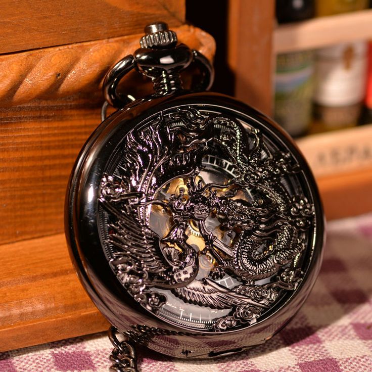 Introducing the "Hollow Dragon and Phoenix Play Beads Pocket Watch," an antique style pocket watch that will be the perfect gift for her or him. This unique pocket watch is sure to be the perfect statement piece, making it a great gift for pocket watch lovers and collectors. The hollow dragon and phoenix play beads adds more character to the piece and elevates it to another level. It comes with a special pocket watch chain, making it easy to carry around.The pocket watch combines Gothic and stea Cryostasis Chamber, Pocket Watch With Chain, Dragon Phoenix, Unique Pockets, Vintage Dragon, Mechanical Hand, Vintage Pocket Watch, Pocket Watch Chain, Watch Lover