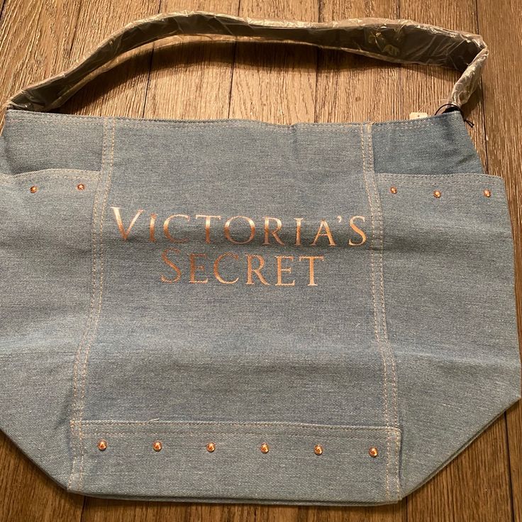 Victoria’s Secret Shoulder Bag. Blue Jean Material. New In Bag. Blue Canvas Shoulder Bag For Errands, Blue Everyday Bags With Snap Closure, Blue Canvas Bag For Errands, Blue Crossbody Canvas Bag For Shopping, Blue Tote Canvas Bag For Errands, Blue Casual Bags With Snap Closure, Casual Blue Bag With Snap Closure, Casual Bags With Snap Closure For Errands, Trendy Victoria's Secret Large Capacity Shoulder Bag