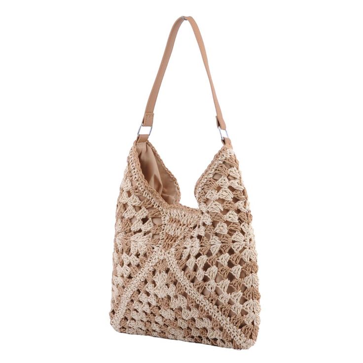 Elevate your accessory game with our stunning woven tote bag boasting an eye-catching triangular pattern. This versatile and stylish piece blends fashion and functionality seamlessly, adding a touch of geometric charm to your ensemble. Explore our collection today and discover the perfect blend of chic design and practicality! Versatile Everyday Triangle Shoulder Bag, Versatile Triangle Bags For Daily Use, Chic Triangle Shoulder Bag For Everyday Use, Chic Triangle Shoulder Bag For Everyday, Versatile Daily Use Triangle Bag, Chic Everyday Triangle Shoulder Bag, Trendy Woven Beige Hobo Bag, Trendy Beige Woven Hobo Bag, Versatile Woven Shoulder Bag For Summer