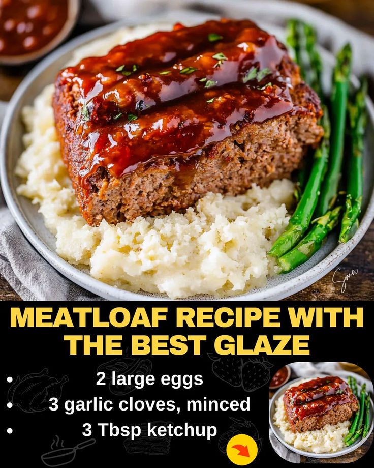 Meatloaf Recipe with the Best Glaze Meatloaf Glaze Recipe, Ground Beef Meatloaf, Bacon Cheeseburger Meatloaf, Beef Tips And Noodles, Cheeseburger Meatloaf, Baked Meatloaf, Meatloaf Glaze, Delicious Meatloaf, Mexican Casserole Recipe