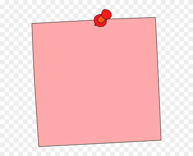 a piece of pink paper with a red pin on the corner, transparent png