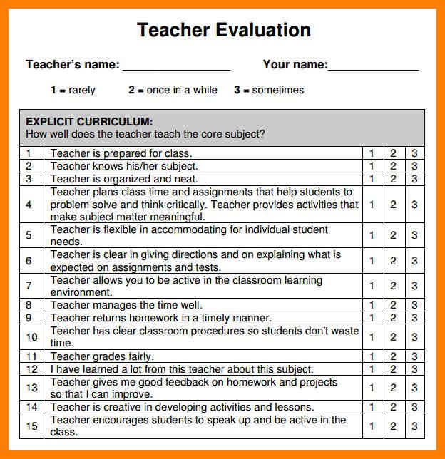 a teacher's checklist with the text, which is in orange and white