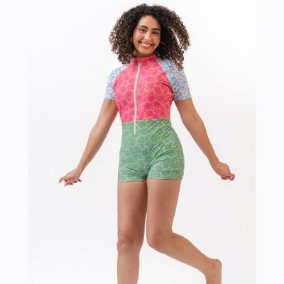 Lime Ricki Women's Daisy Patch Retro Rash Guard : Target Daisy Patches, Cupshe Swimsuits, Floral One Piece, Swimsuit Shops, Floral Short, Padded Bras, Swimwear Fashion, Bra Cups, Rash Guard