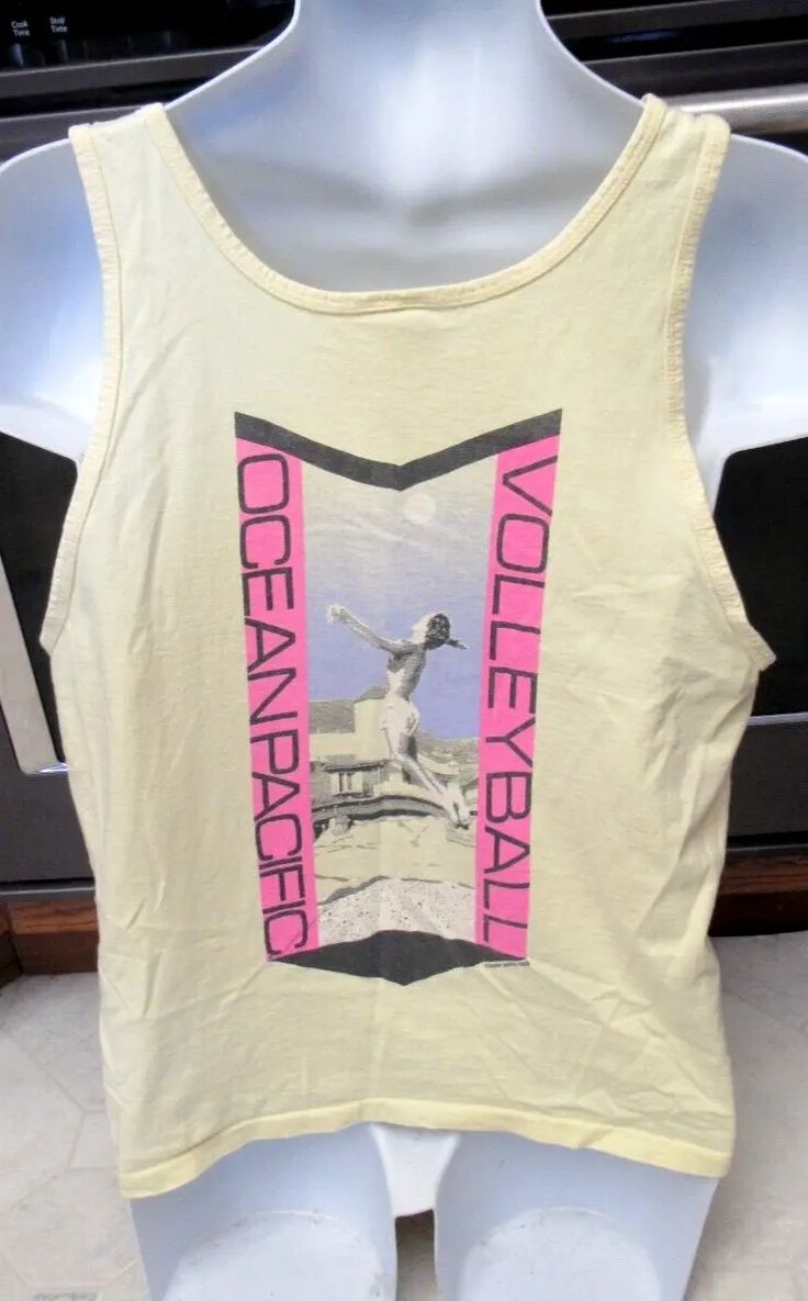 OP Men's Beach Volleyball Ocean Pacific 1989 vintage Tank T shirt Men's L | eBay Summer Sports T-shirt With Screen Print, 90s Sports T-shirt For Summer, Vintage Logo Print Summer Tops, Vintage Summer Tops With Logo Print, Summer Sports Tops With Logo Print, Summer Sports Graphic Tee, Summer Sports T-shirt With Sublimation Print, 90s Graphic Print Sports Top, Vintage Summer Fan Merchandise Tops