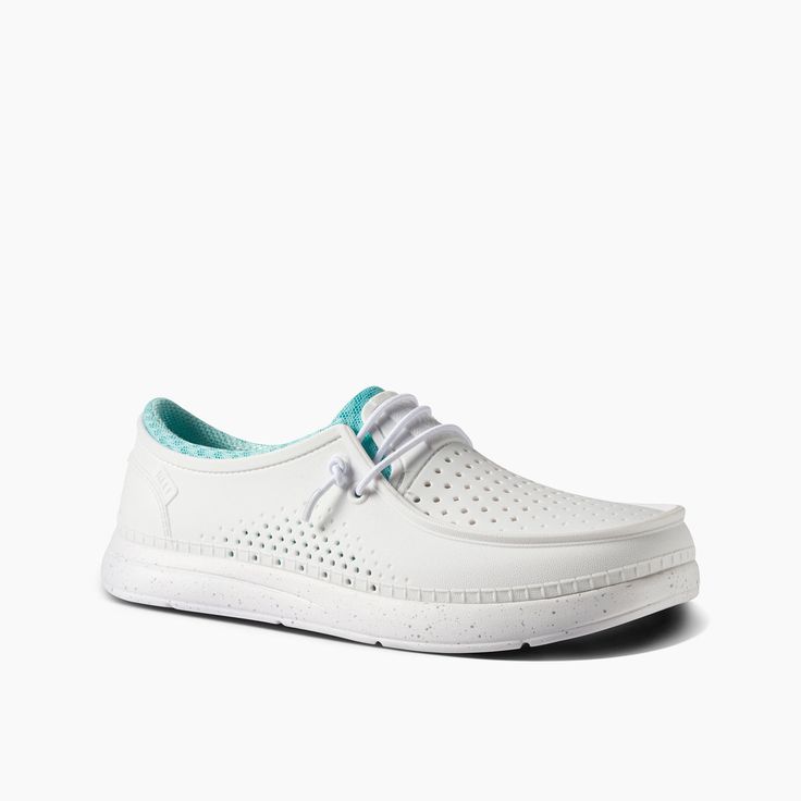 Women's Water Coast Shoes in White | REEF® Casual Water Sports Sneakers Slip-resistant, Casual Waterproof Beach Sneakers, Casual Waterproof Sneakers For Beach, Casual Waterproof Sneakers For The Beach, Waterproof Beach Sneakers With Round Toe, Waterproof Low-top Sneakers For Summer, White Walking Shoes With Removable Insole For Outdoor Activities, Comfortable Synthetic Sneakers For Beach, Waterproof Sporty Sneakers For Beach