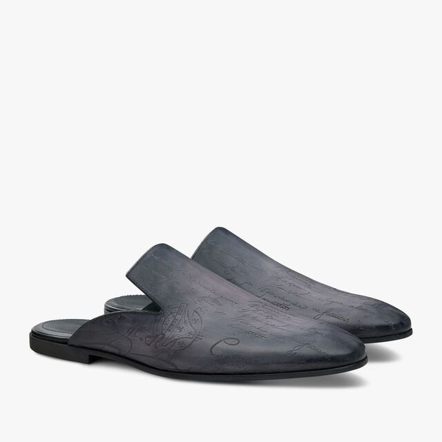 Elegant Slip-on Mules With Stitched Sole, Luxury Slip-on Mules With Removable Insole, Elegant Mules With Textured Sole, Formal Slip-on Mules With Textured Sole, Luxury Pointed Toe Mules With Leather Sole, Formal Flat Heel Mules With Textured Sole, Formal Mules With Textured Sole And Flat Heel, Formal Slip-on Mules With Stitched Sole, Formal Plain Toe Mules With Rubber Sole